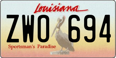 LA license plate ZWO694