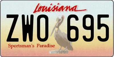LA license plate ZWO695