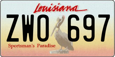 LA license plate ZWO697