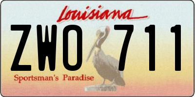LA license plate ZWO711