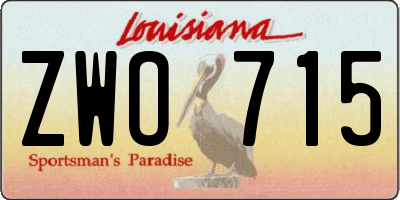 LA license plate ZWO715