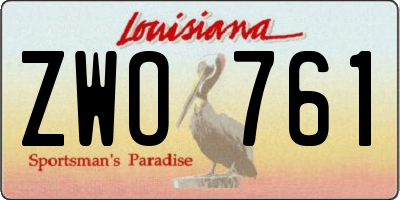LA license plate ZWO761