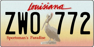 LA license plate ZWO772