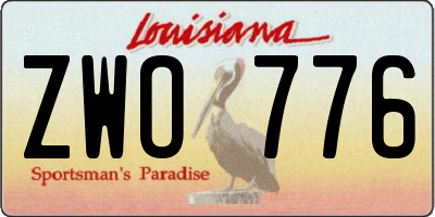 LA license plate ZWO776