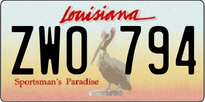 LA license plate ZWO794