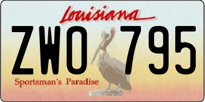 LA license plate ZWO795