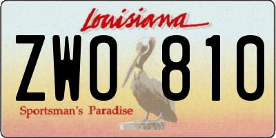 LA license plate ZWO810