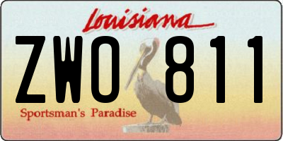 LA license plate ZWO811