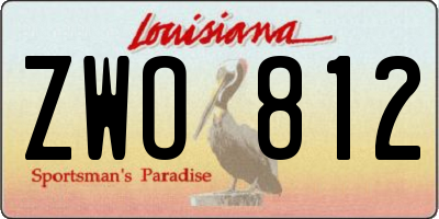 LA license plate ZWO812