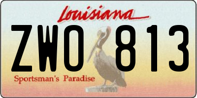 LA license plate ZWO813