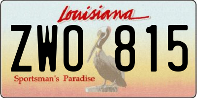 LA license plate ZWO815