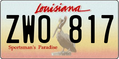 LA license plate ZWO817