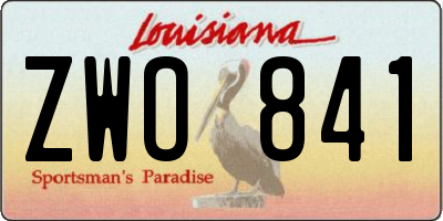 LA license plate ZWO841