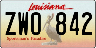 LA license plate ZWO842