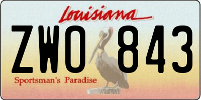 LA license plate ZWO843