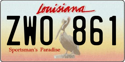 LA license plate ZWO861