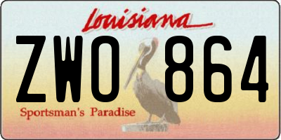 LA license plate ZWO864