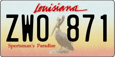 LA license plate ZWO871