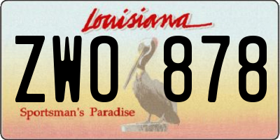 LA license plate ZWO878