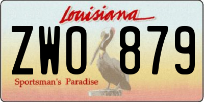 LA license plate ZWO879