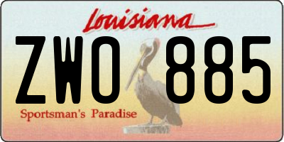 LA license plate ZWO885