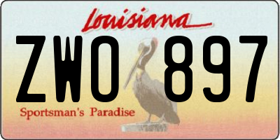 LA license plate ZWO897