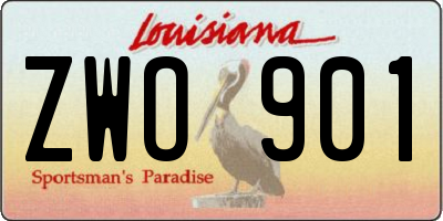 LA license plate ZWO901