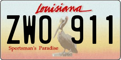 LA license plate ZWO911