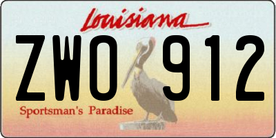 LA license plate ZWO912