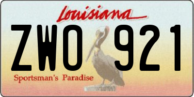 LA license plate ZWO921