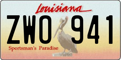 LA license plate ZWO941