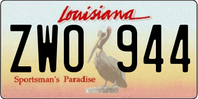 LA license plate ZWO944