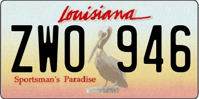 LA license plate ZWO946