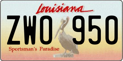 LA license plate ZWO950