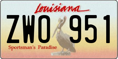 LA license plate ZWO951