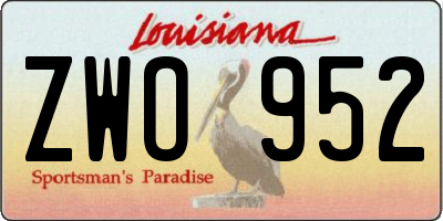 LA license plate ZWO952