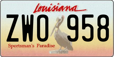 LA license plate ZWO958