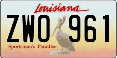 LA license plate ZWO961