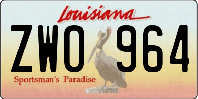 LA license plate ZWO964