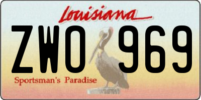 LA license plate ZWO969