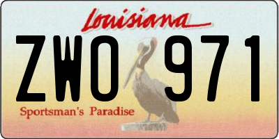 LA license plate ZWO971