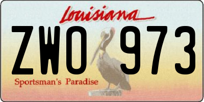 LA license plate ZWO973