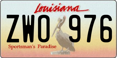 LA license plate ZWO976