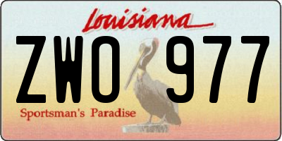 LA license plate ZWO977