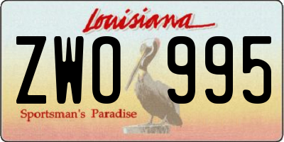 LA license plate ZWO995