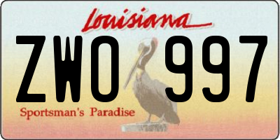 LA license plate ZWO997