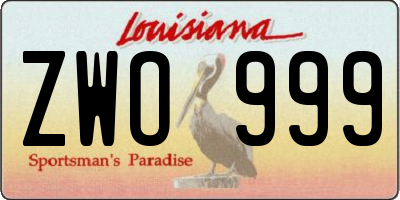 LA license plate ZWO999