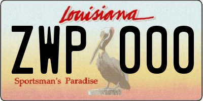 LA license plate ZWP000