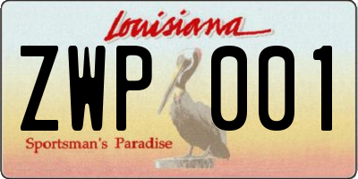 LA license plate ZWP001