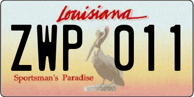 LA license plate ZWP011